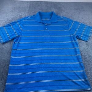 Men's Blue Striped Polo Shirt